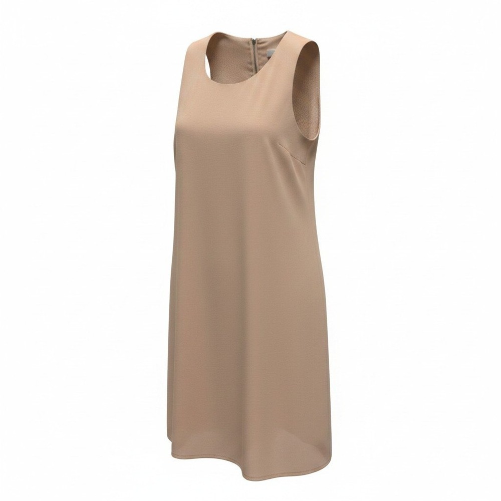 Norah Sleeveless Shift‎ Dress Womens XS Tan Beige Excellent SLD70666 Zipper Back